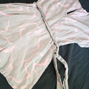 Mint and Pink Patterned Romper